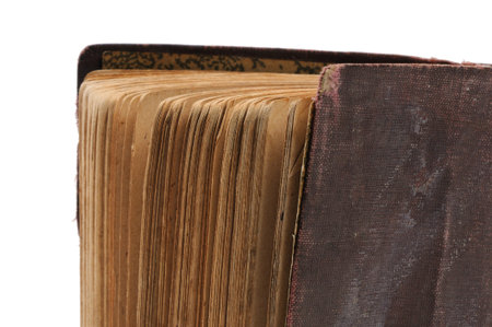 Old book isolated on a white background. Clipping path included.