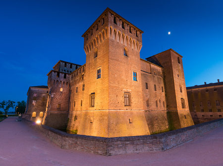 Mantua (Mantova) - July 2017, Italy: Saint George Castle at nightのeditorial素材