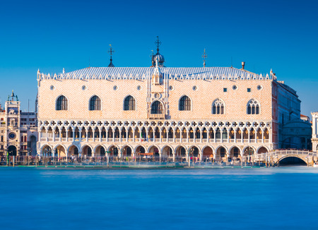 Venice - January 2017, Italy: View of The Doge's Palace (Palazzo Ducale), the famous landmark of...