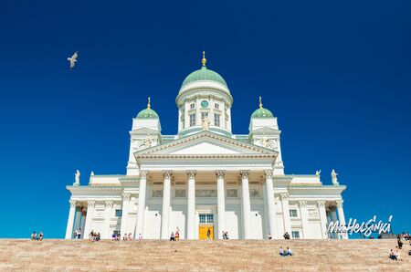 Helsinki - June 2019, Finland: Helsinki Cathedral on a summer day with clear blue skyのeditorial素材