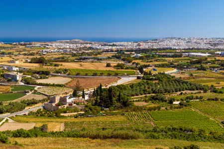 Picturesque landscape background, aerial viewの写真素材