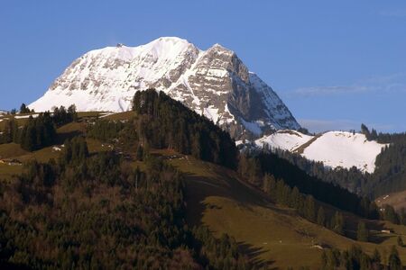 Mount Moleson in the pre-Alps near the village of Gruyeres.の写真素材