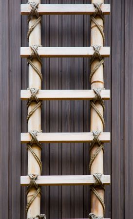 A traditional Japanese ladder made from bambooの写真素材