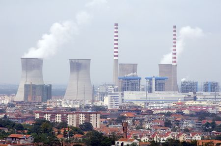 Nuclear reactor in Lianyungang, Chinaの写真素材