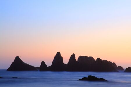Rock formations on the Central Oregon coastの写真素材