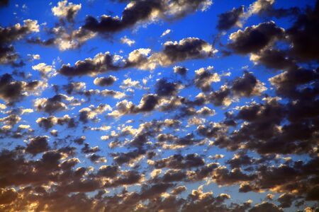 Cotton like Altocumulus clouds in the Autumn skyの写真素材