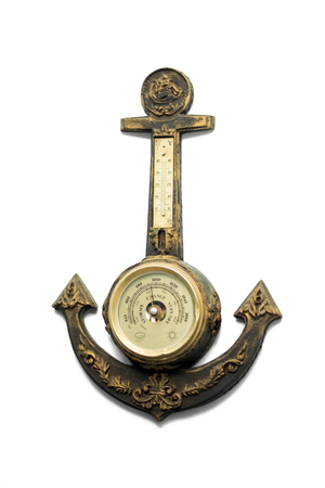 Wall Barometer in the form of an anchorの写真素材