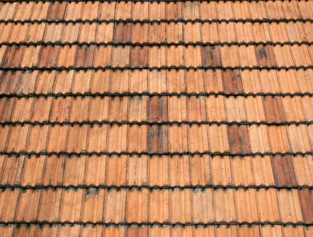 shingles orange roofの写真素材