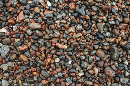 Wet colored sea stones textureの写真素材