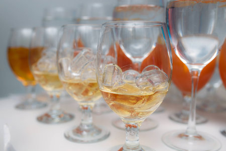 glasses with iceの写真素材