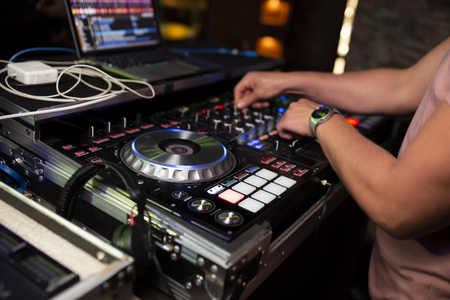 DJ plays music in the clubの写真素材