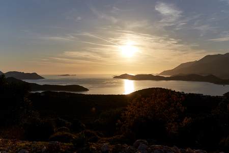 sunset over the seaの写真素材