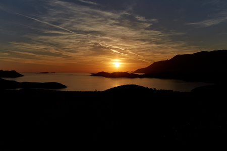 sunset over the seaの写真素材