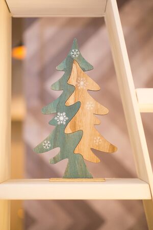 wooden Christmas tree for the new yearの写真素材