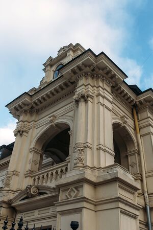 temple against the blue skyの写真素材