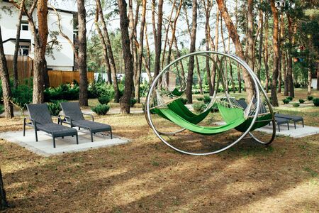 holiday complex in the forestの写真素材
