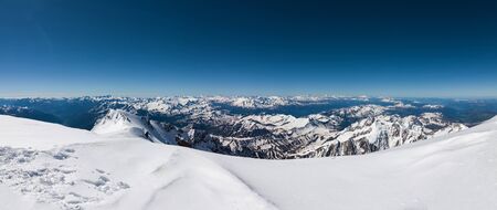 panorama peaks of the Alps from the top of Mont Blancの写真素材