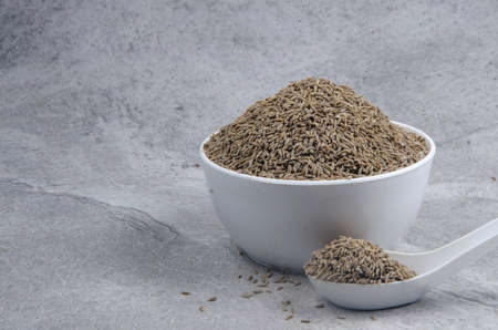 Indian spices cumin seeds isolated.の写真素材