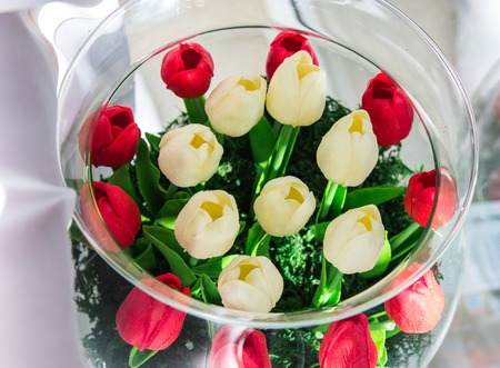 Flower bouquet isolated on white background. Floral decorationの写真素材