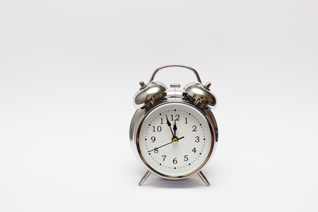 alarm clock on white background, For time conceptの写真素材