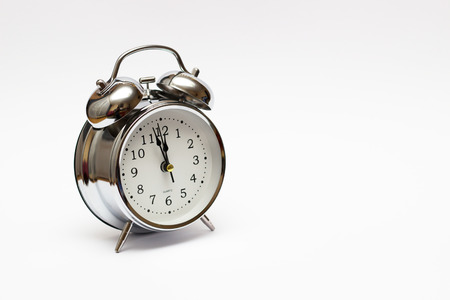 alarm clock on white background, For time conceptの写真素材
