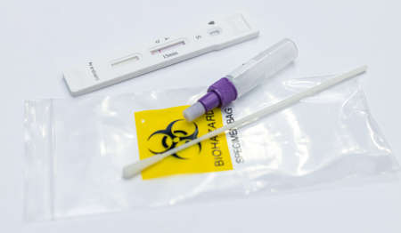 COVID 19 negative antigen test, close-up.