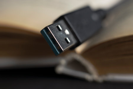 USB connector close-up.の写真素材