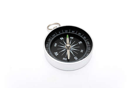 Compass close-up isolated on white background.の写真素材