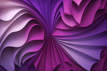 Abstract paper background with curved lines in purple colors. 3d renderingの素材