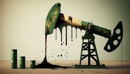 Oil pump, oil industry equipment. oil gas industry business. Generative AI.の素材