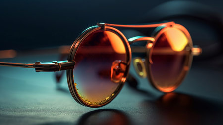 Colorful sunglasses, close-up. Generative AI.の素材