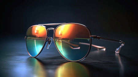 Colorful sunglasses, close-up. Generative AI.の素材
