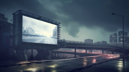 Empty billboard, digital media. Generative AI.の素材