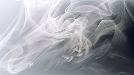 The background material is "white smoke". Generative AI.の素材