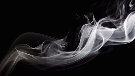The background material is "white smoke". Generative AI.の素材