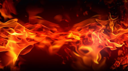 Flame on black background, flame effect for design and graphics. abstract background. Generative AI.の素材