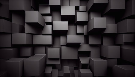 An abstract background of dark squares.の素材
