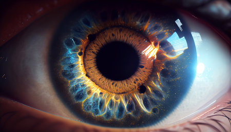 The human eye in close up. Generative AI.の素材