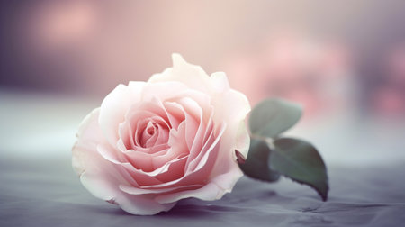 Rose flower, a soft dreamy sweet flower for love and romance. Generative AI.の素材