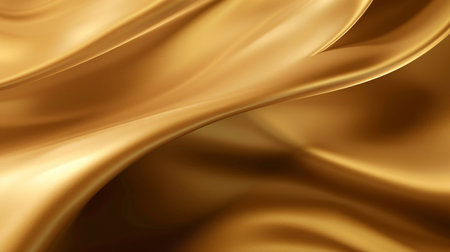 Golden Silk Wave Background. Generative AI.の素材