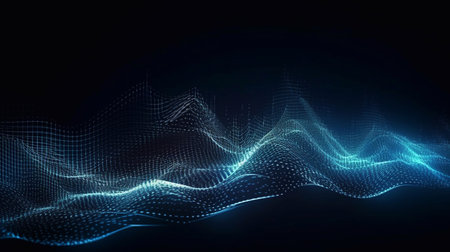 Big data binary code futuristic information technology, data flow. Generative AI.の素材