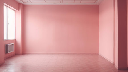 A blank, light pink wall. Generative AI.の素材
