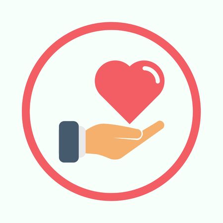 Charity or give love flat icon for apps and websitesのイラスト素材
