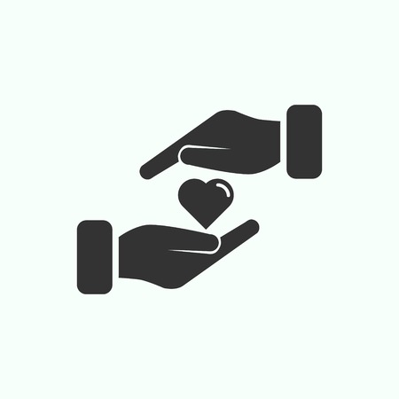 Charity or give love black icon for apps and websitesのイラスト素材