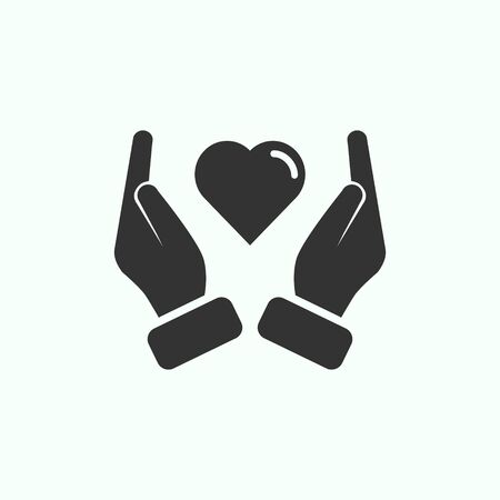 Charity or give love black icon for apps and websitesのイラスト素材