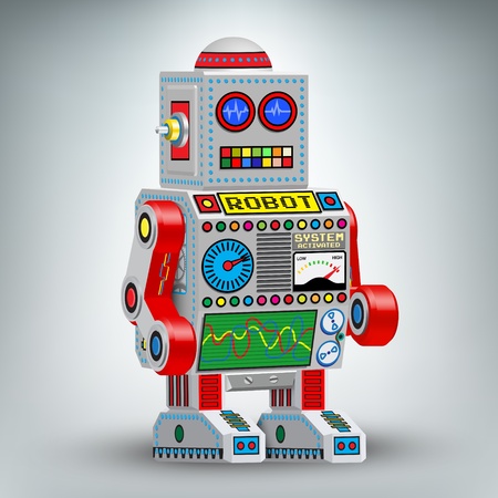 Retro robot toy 3d illustrationのイラスト素材