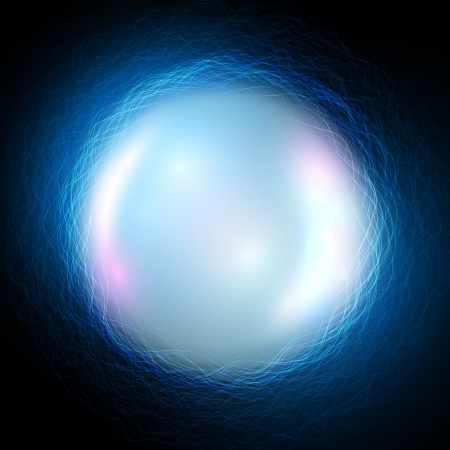 Vector magic ball on blue waves backgroundのイラスト素材