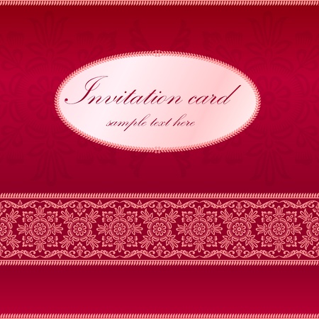 Red invitation card with ornament motifのイラスト素材