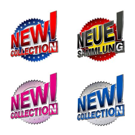 New collection  english and german commercial labelsのイラスト素材