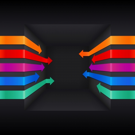 Colorful 3d vector arrowsのイラスト素材